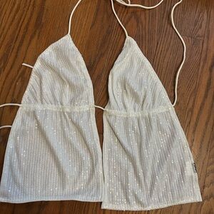 white sequin top